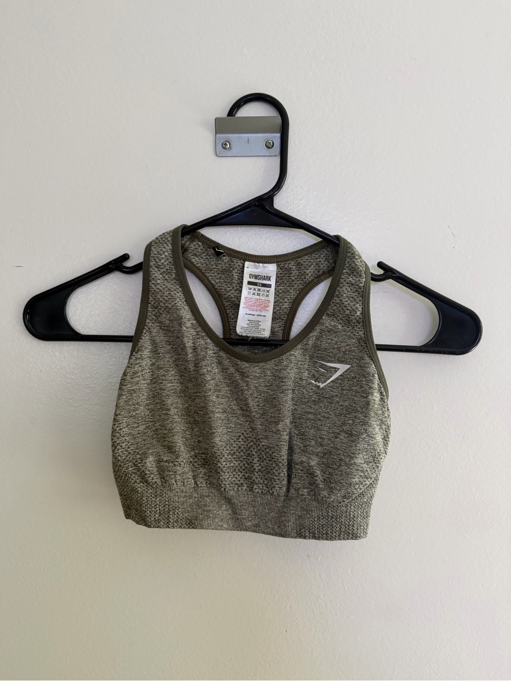 Gymshark Seamless Racerback Sports Bra in Olive Heather